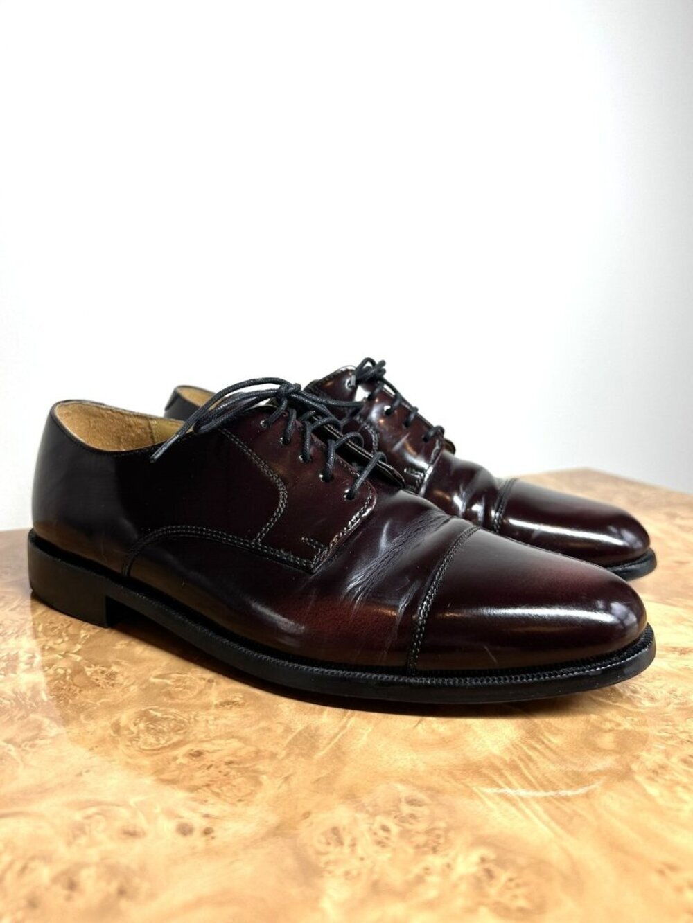 Cole Haan Burgundy Leather Oxford Cap Toe Dress Shoes Men's 9.5 D